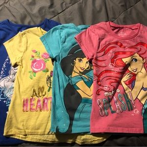 Girls Disney princess tshirt bundle